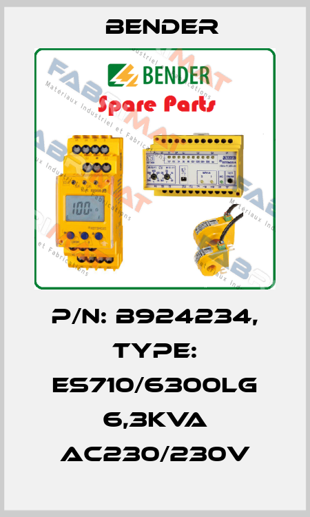 p/n: B924234, Type: ES710/6300LG 6,3kVA AC230/230V Bender