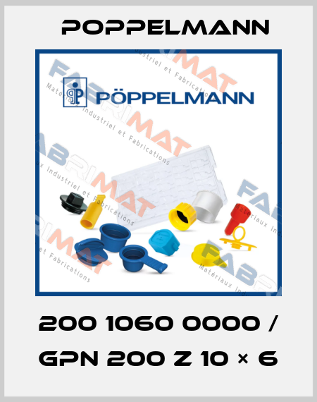 200 1060 0000 / GPN 200 Z 10 × 6 Poppelmann