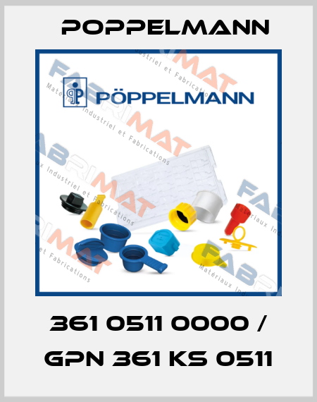 361 0511 0000 / GPN 361 KS 0511 Poppelmann