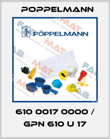 610 0017 0000 / GPN 610 U 17 Poppelmann