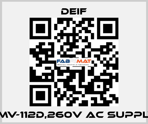 RMV-112D,260V AC SUPPLY  Deif