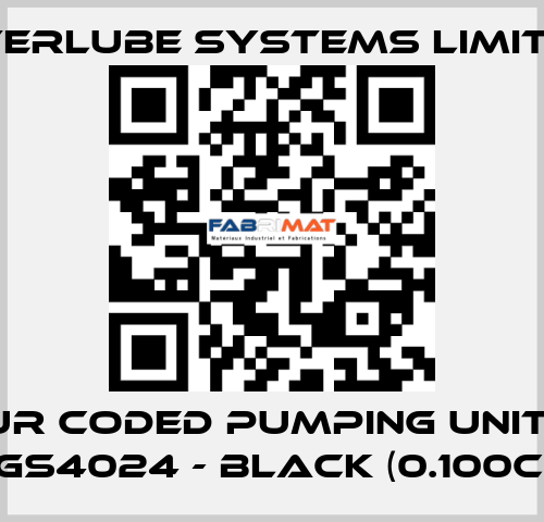 Colour coded pumping units for XGS4024 - Black (0.100cc) Interlube Systems Limited