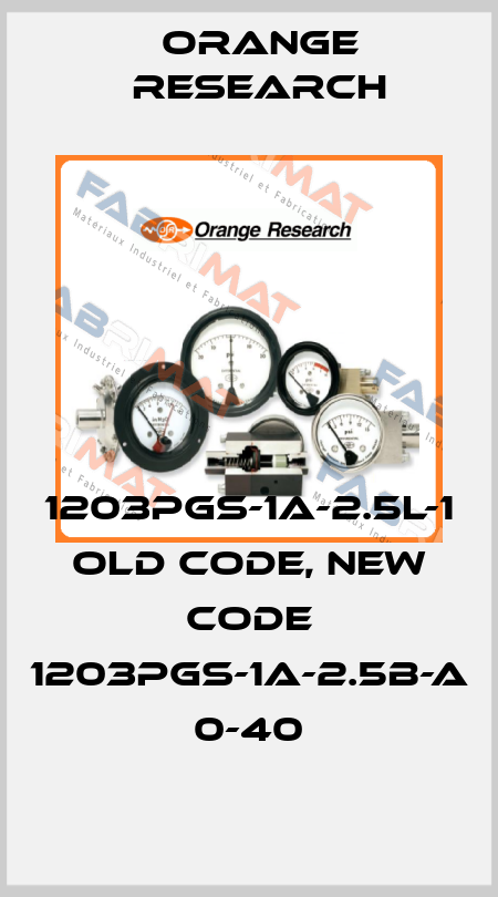1203PGS-1A-2.5L-1 old code, new code 1203PGS-1A-2.5B-A 0-40 Orange Research