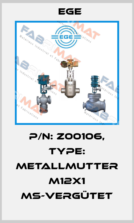 p/n: Z00106, Type: Metallmutter M12x1 MS-vergütet Ege