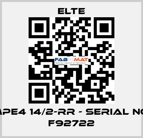 TMPE4 14/2-RR - Serial No .: F92722 Elte