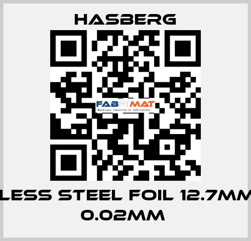 stainless steel foil 12.7mm/5 m - 0.02mm  Hasberg