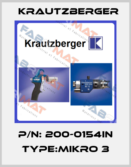P/N: 200-0154IN Type:MIKRO 3 Krautzberger