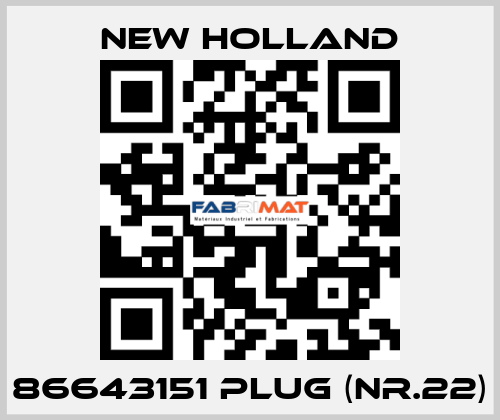 86643151 plug (Nr.22) New Holland