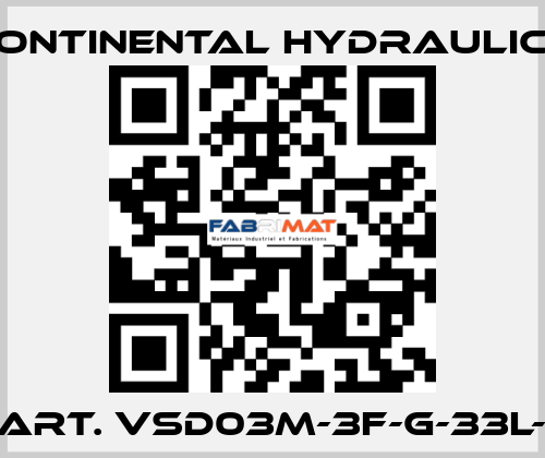 Part. VSD03M-3F-G-33L-C Continental Hydraulics