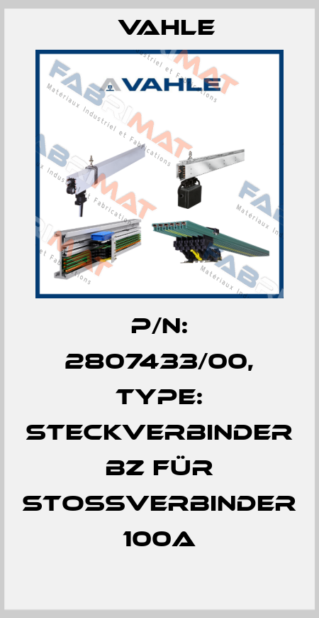 P/n: 2807433/00, Type: Steckverbinder BZ für Stoßverbinder 100A Vahle