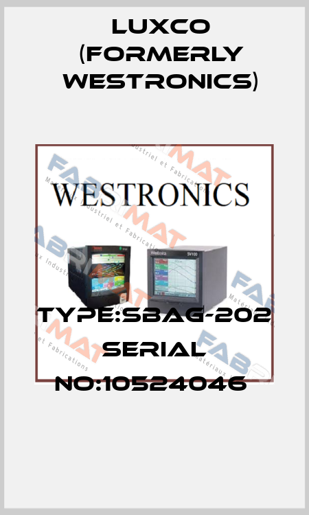 TYPE:SBAG-202 SERIAL NO:10524046  Luxco (formerly Westronics)