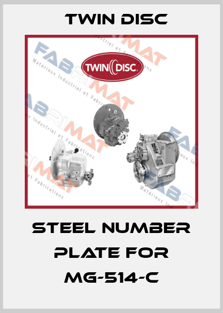 steel number plate for MG-514-C Twin Disc