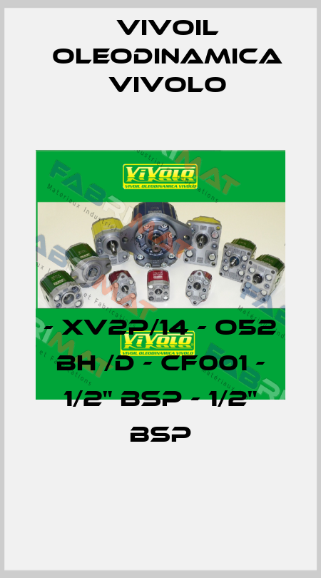 - XV2P/14 - O52 BH /D - CF001 - 1/2" BSP - 1/2" BSP Vivoil Oleodinamica Vivolo
