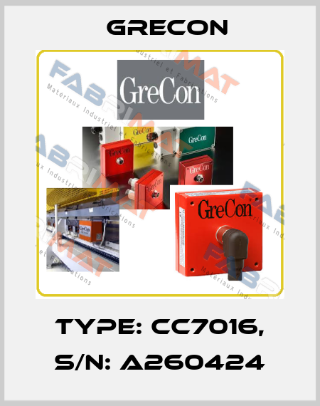 Type: CC7016, s/n: A260424 Grecon