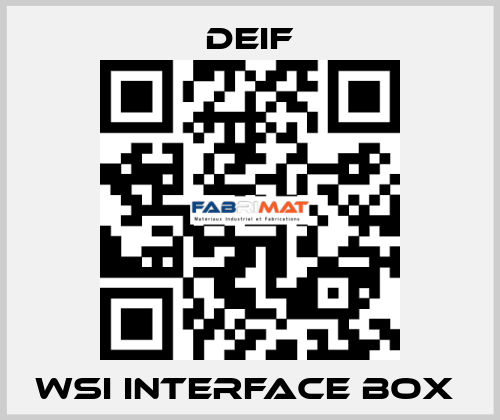 WSI INTERFACE BOX  Deif