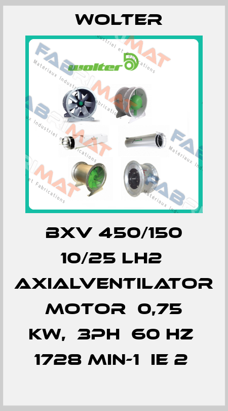 BXV 450/150 10/25 LH2  Axialventilator   Motor  0,75 KW,  3Ph  60 Hz  1728 min-1  IE 2  Wolter