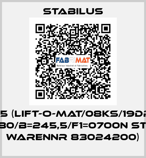084 115 (Lift-O-Mat/08KS/19DR/ A/A A=80/B=245,5/F1=0700N Stat. Warennr 83024200) Stabilus
