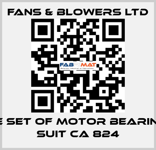 Spare set of motor bearings to suit CA 824 Fans & Blowers Ltd