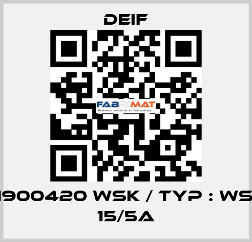 2961900420 WSK / Typ : WSK 30 15/5A Deif