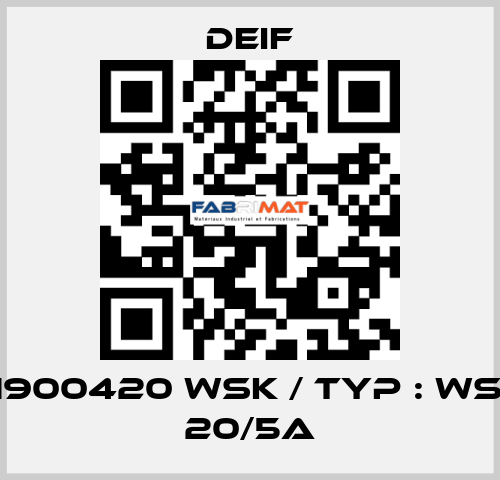 2961900420 WSK / Typ : WSK 30 20/5A Deif