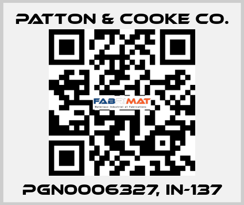 PGN0006327, IN-137 Patton & Cooke Co.