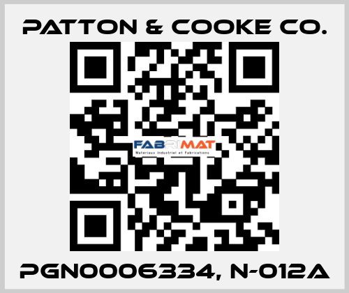 PGN0006334, N-012A Patton & Cooke Co.