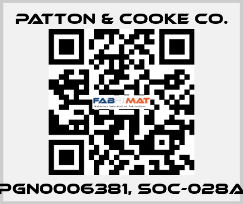 PGN0006381, SOC-028A Patton & Cooke Co.