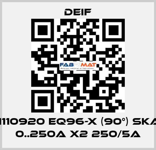 2961110920 EQ96-x (90°) Skala : 0..250A x2 250/5A Deif