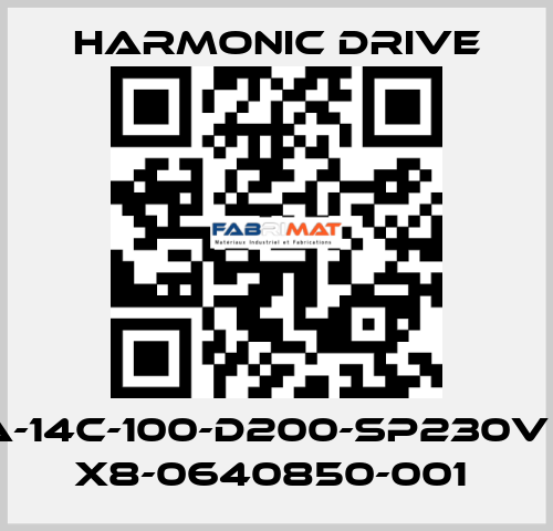 FHA-14C-100-D200-SP230V SN: X8-0640850-001  Harmonic Drive