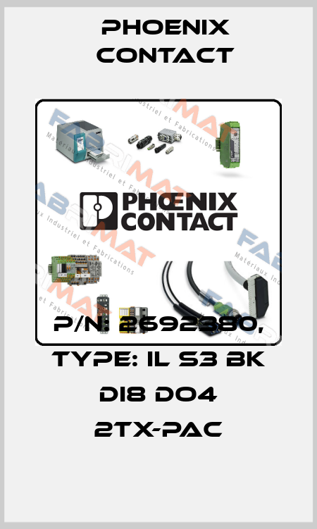 P/N: 2692380, Type: IL S3 BK DI8 DO4 2TX-PAC Phoenix Contact