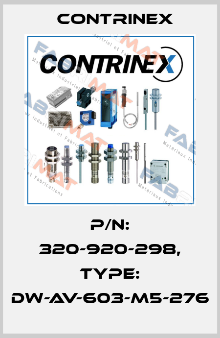 p/n: 320-920-298, Type: DW-AV-603-M5-276 Contrinex