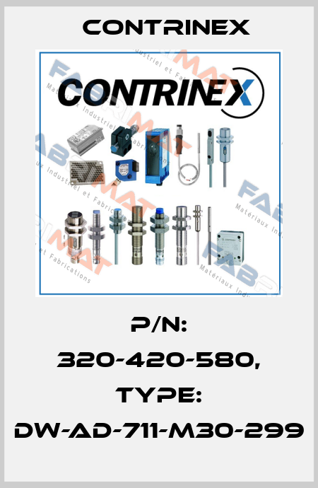 p/n: 320-420-580, Type: DW-AD-711-M30-299 Contrinex