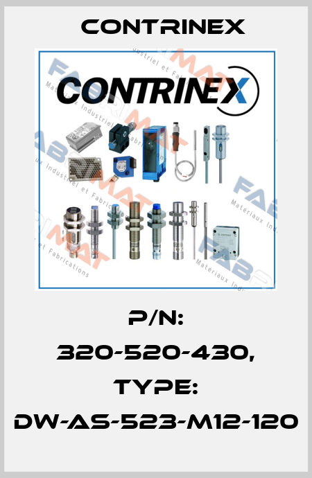 p/n: 320-520-430, Type: DW-AS-523-M12-120 Contrinex