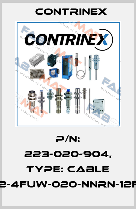 p/n: 223-020-904, Type: CABLE S12-4FUW-020-NNRN-12FW Contrinex