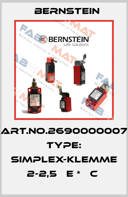 Art.No.2690000007 Type: SIMPLEX-KLEMME 2-2,5   E *   C  Bernstein