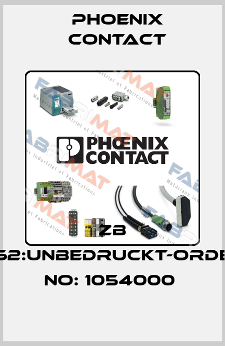 ZB 7,62:UNBEDRUCKT-ORDER NO: 1054000  Phoenix Contact