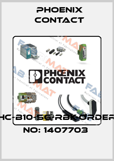 HC-B10-SG-RBK-ORDER NO: 1407703  Phoenix Contact