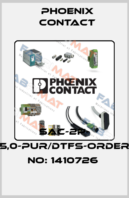 SAC-2P- 5,0-PUR/DTFS-ORDER NO: 1410726  Phoenix Contact