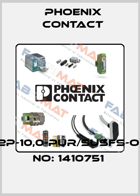 SAC-2P-10,0-PUR/SUSFS-ORDER NO: 1410751  Phoenix Contact