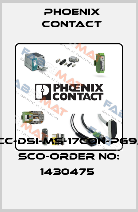 SACC-DSI-MS-17CON-PG9/0,5 SCO-ORDER NO: 1430475  Phoenix Contact