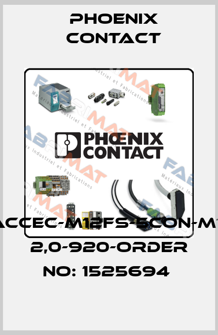 SACCEC-M12FS-5CON-M16/ 2,0-920-ORDER NO: 1525694  Phoenix Contact