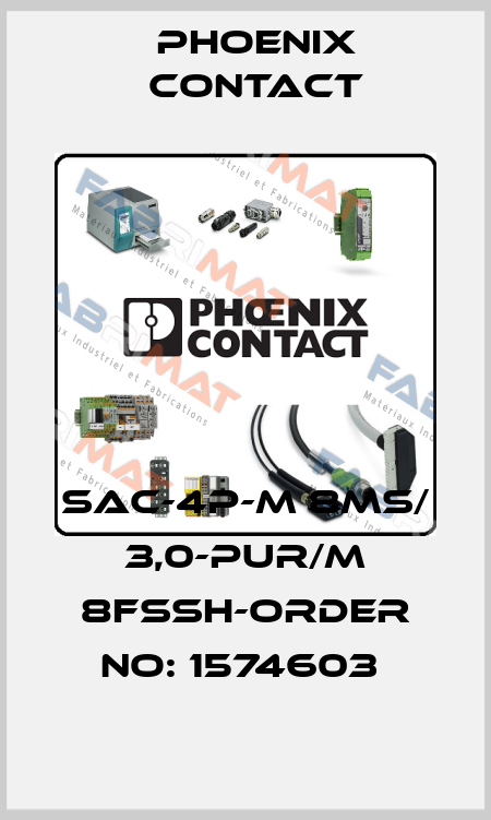 SAC-4P-M 8MS/ 3,0-PUR/M 8FSSH-ORDER NO: 1574603  Phoenix Contact