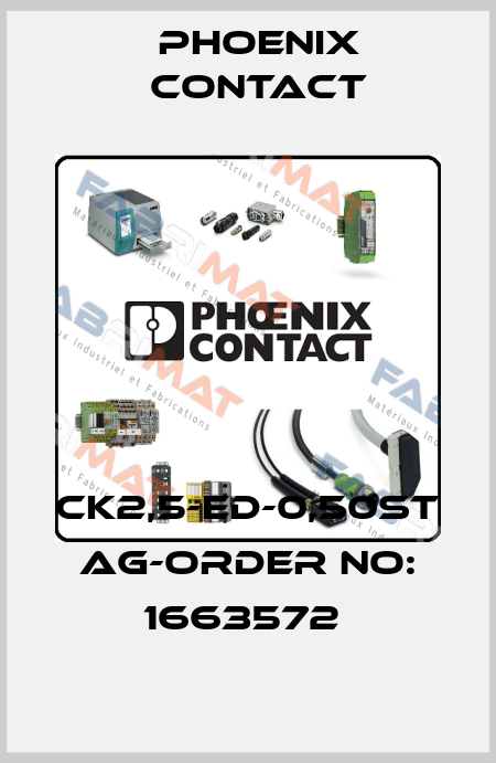 CK2,5-ED-0,50ST AG-ORDER NO: 1663572  Phoenix Contact