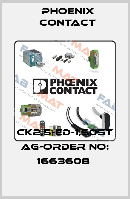 CK2,5-ED-1,50ST AG-ORDER NO: 1663608  Phoenix Contact