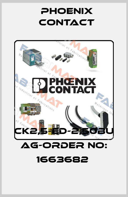 CK2,5-ED-2,50BU AG-ORDER NO: 1663682  Phoenix Contact