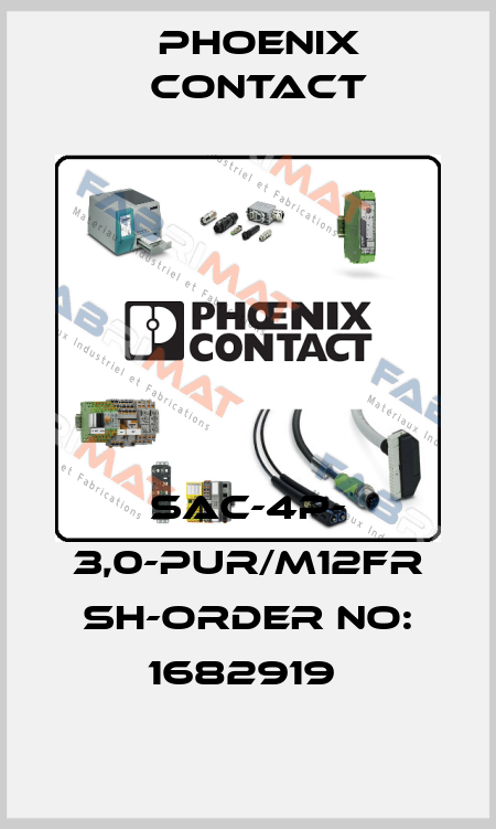 SAC-4P- 3,0-PUR/M12FR SH-ORDER NO: 1682919  Phoenix Contact