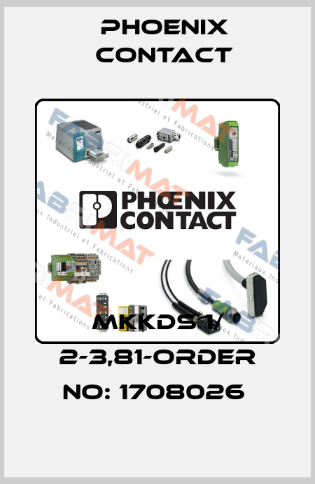 MKKDS 1/ 2-3,81-ORDER NO: 1708026  Phoenix Contact