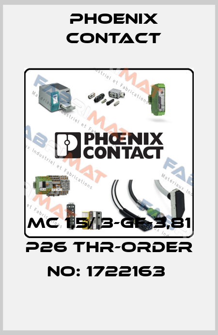 MC 1,5/ 3-GF-3,81 P26 THR-ORDER NO: 1722163  Phoenix Contact