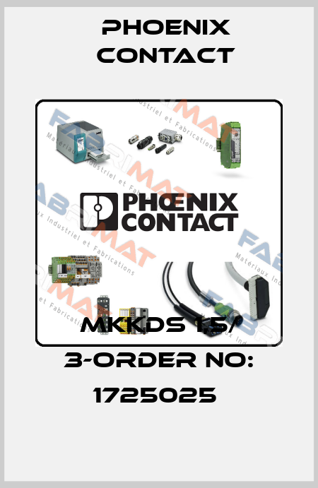 MKKDS 1,5/ 3-ORDER NO: 1725025  Phoenix Contact