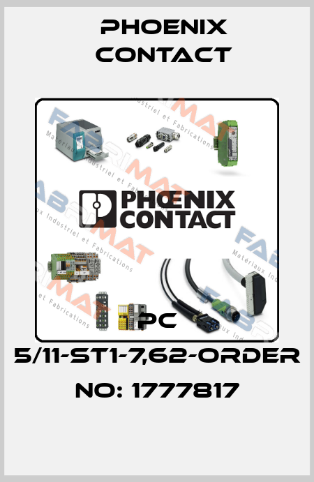 PC 5/11-ST1-7,62-ORDER NO: 1777817 Phoenix Contact